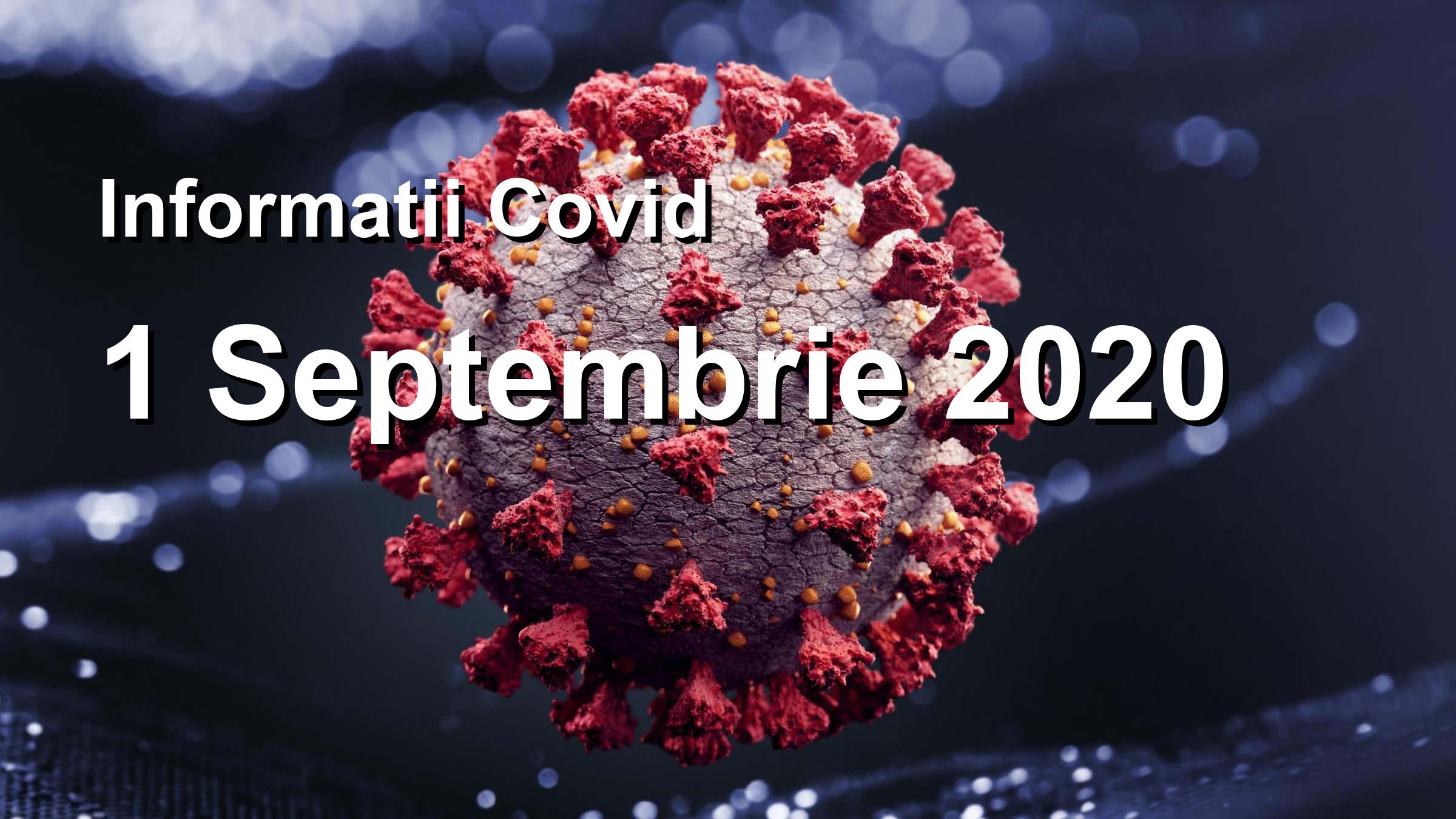 Informatii Covid-19 pentru 1 Septembrie 2020: 1053 infectari, 22326 teste. | Coronavirus Romania