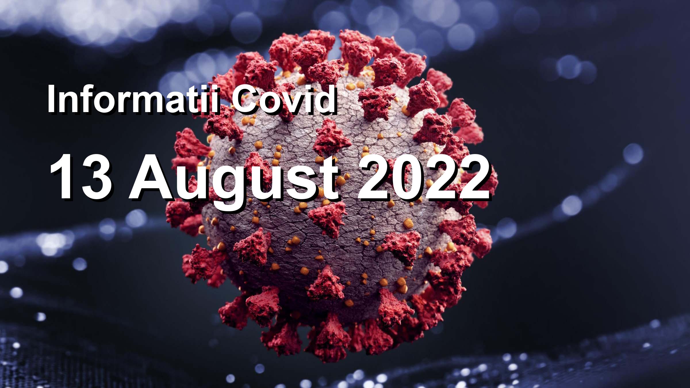 Informatii Covid-19 pentru 13 August 2022: 4684 infectari, 17722 teste. | Coronavirus Romania