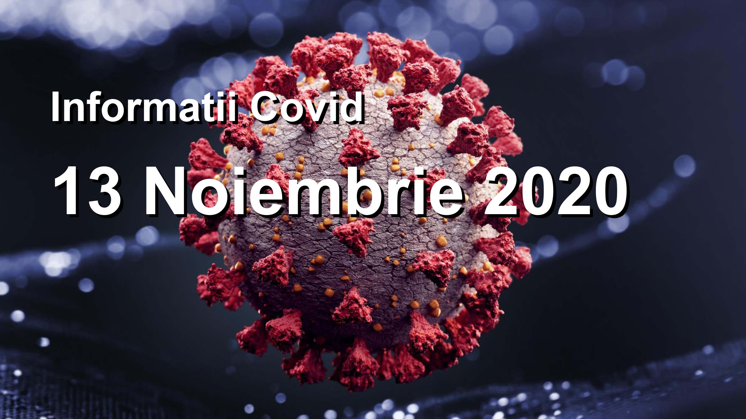Informatii Covid-19 pentru 13 Noiembrie 2020: 9489 infectari, 37136 teste. | Coronavirus Romania