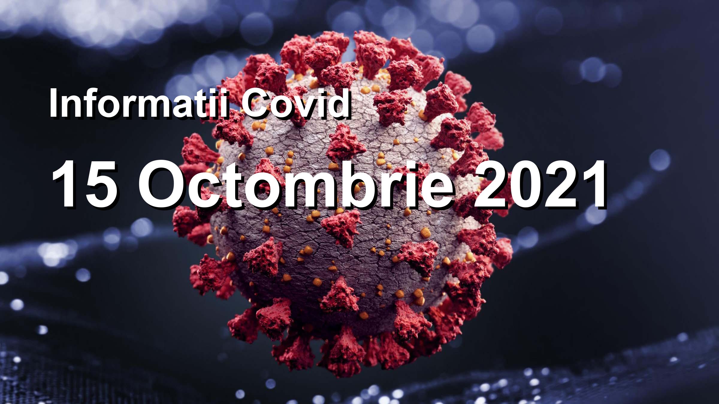 Informatii Covid-19 pentru 15 Octombrie 2021: 15828 infectari, 67655 teste. | Coronavirus Romania