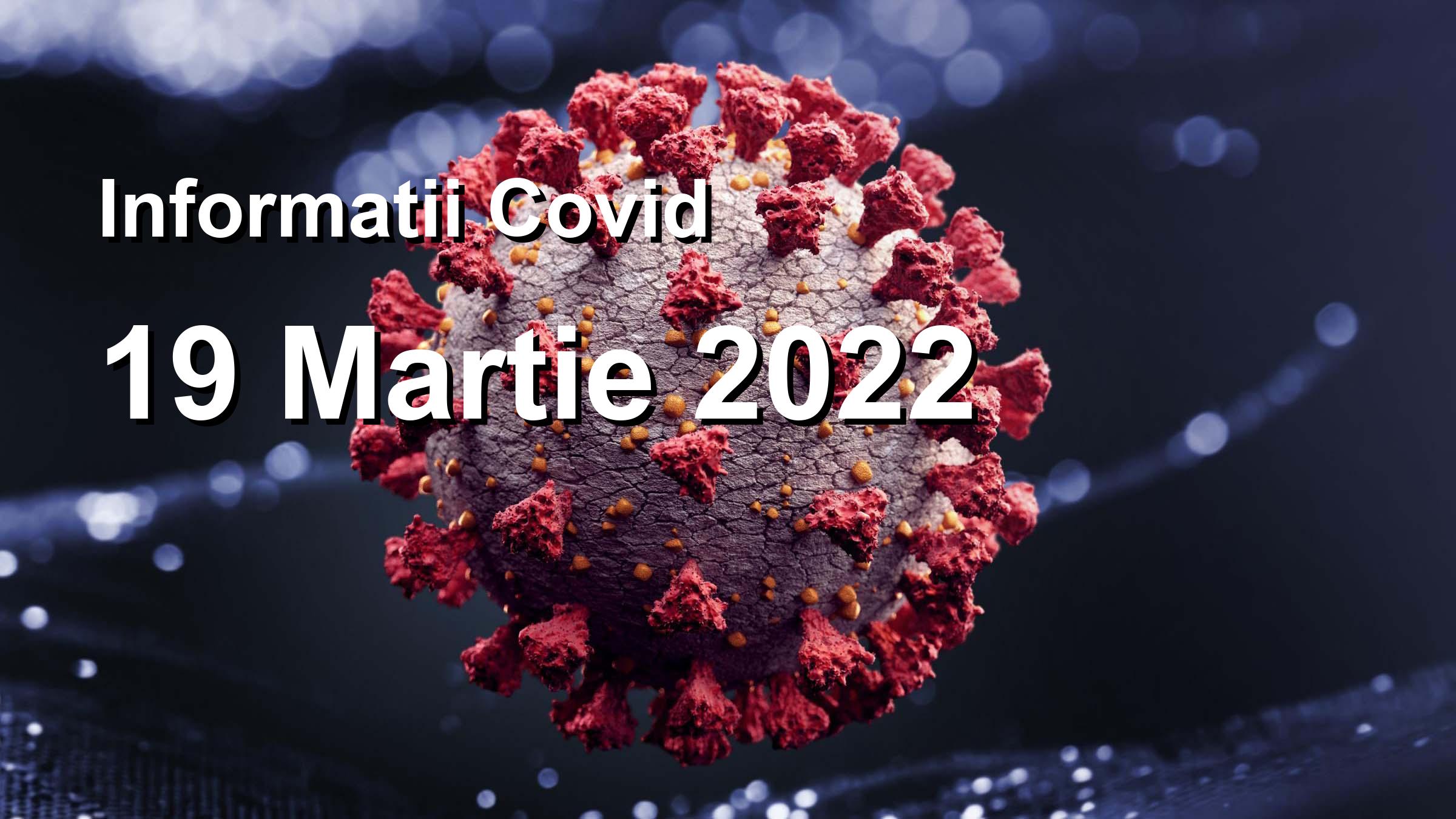 Informatii Covid-19 pentru 19 Martie 2022: 3168 infectari, 27891 teste. | Coronavirus Romania