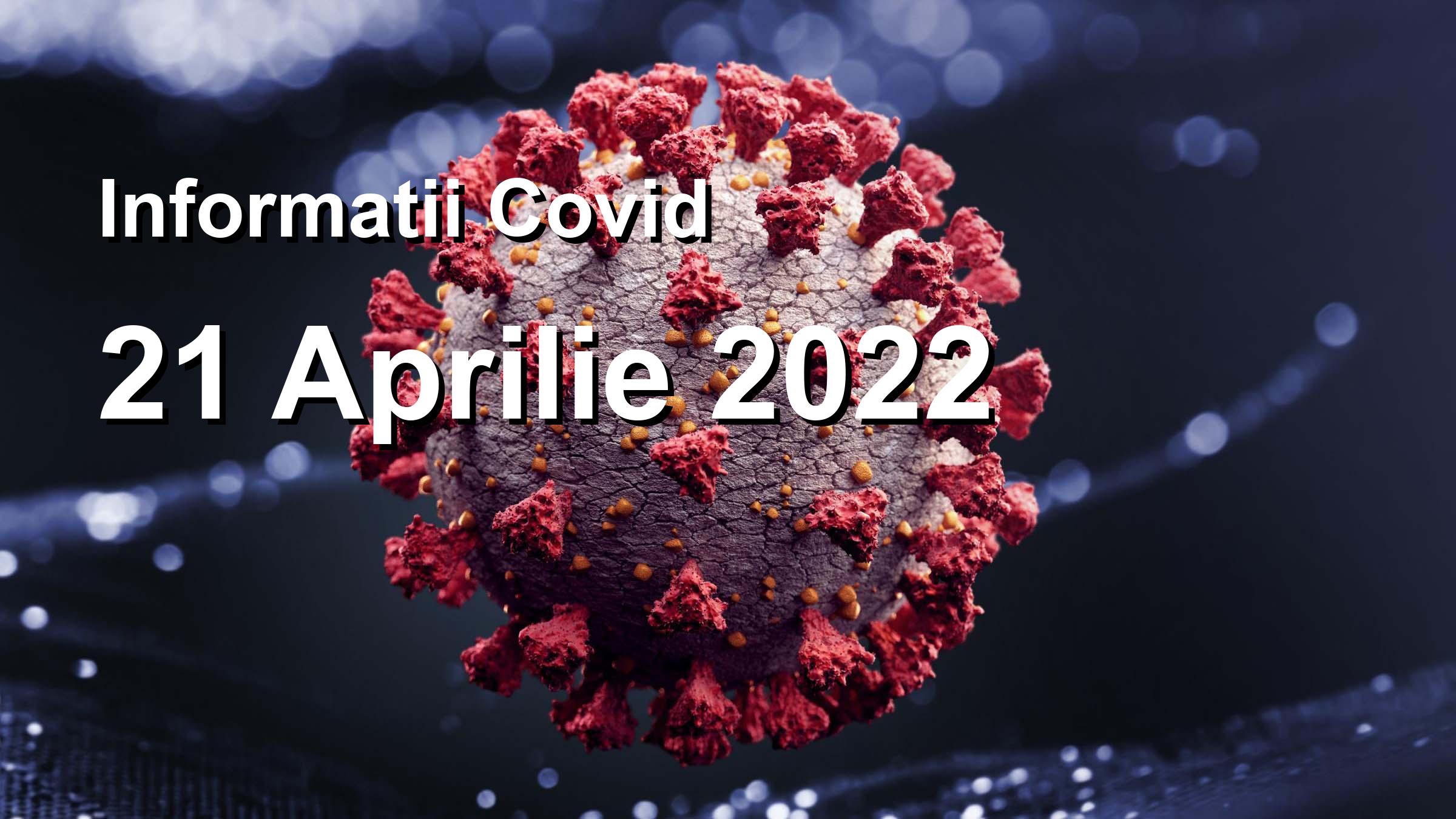 Informatii Covid-19 pentru 21 Aprilie 2022: 1063 infectari, 19828 teste. | Coronavirus Romania