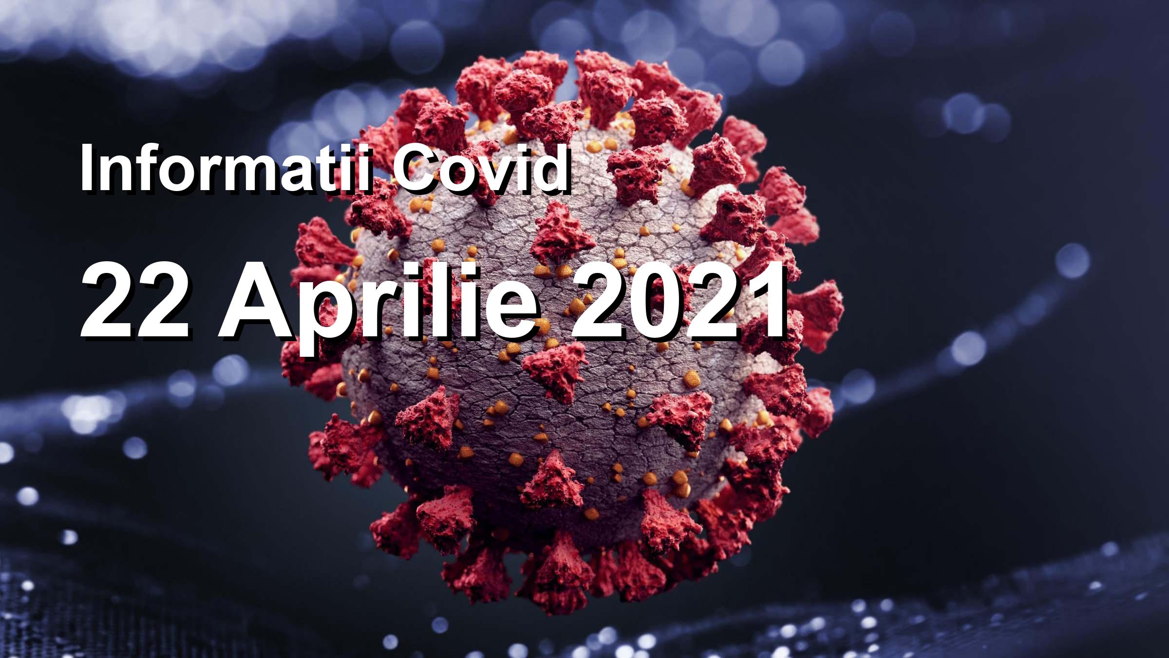 Informatii Covid-19 pentru 22 Aprilie 2021: 2989 infectari, 36942 teste. | Coronavirus Romania