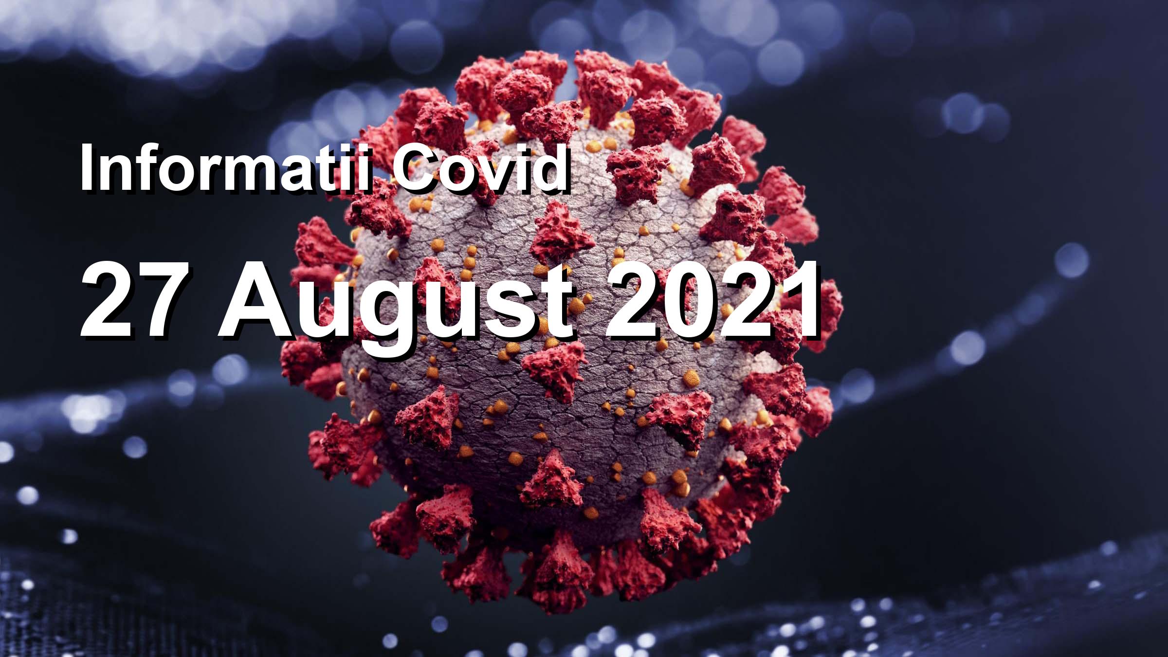 Informatii Covid-19 pentru 27 August 2021: 946 infectari, 40000 teste. | Coronavirus Romania