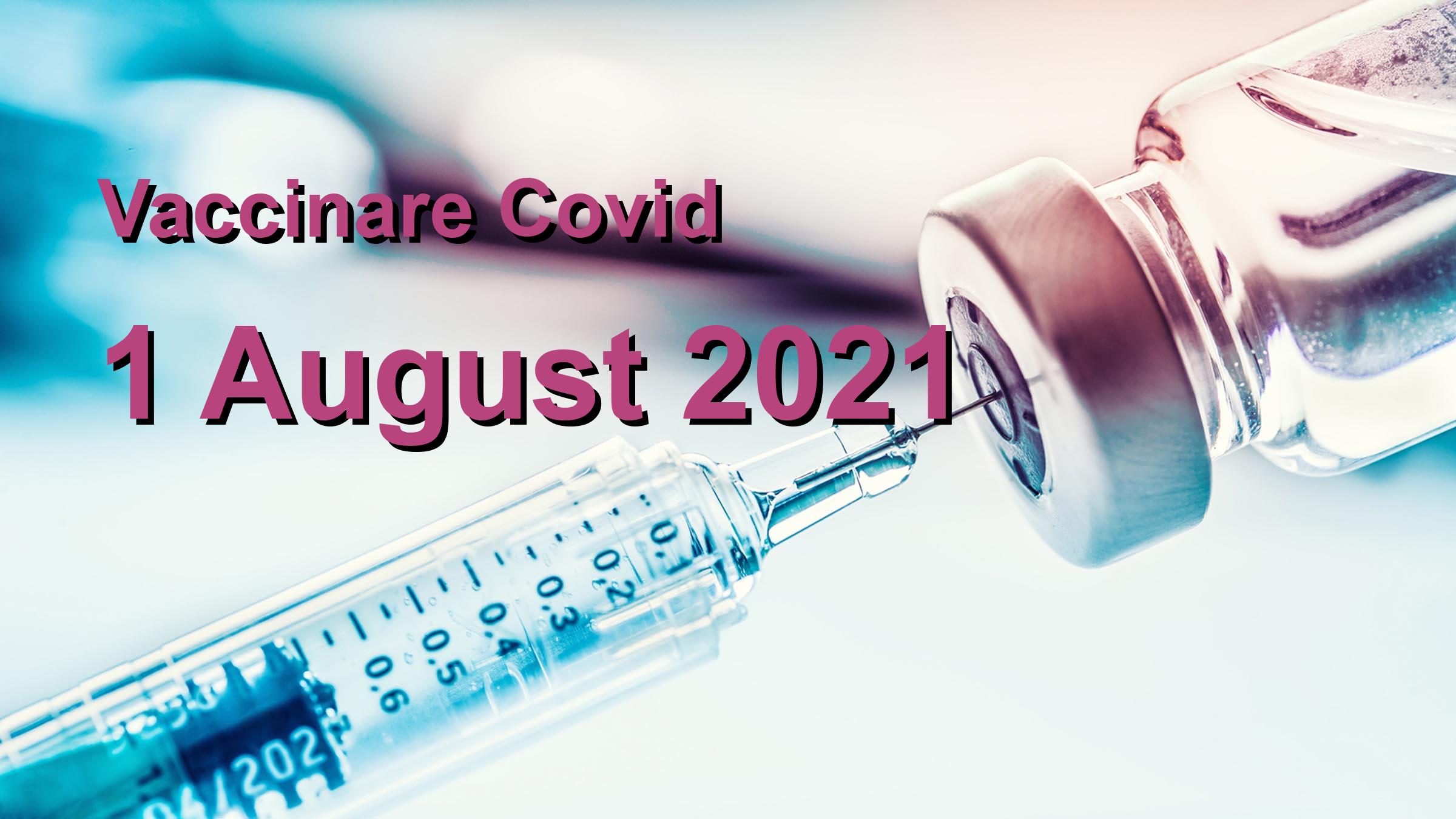Campanie vaccinare Covid-19 pentru 1 August 2021: 7330 persoane vaccinate. | Vaccin Covid-19 Romania