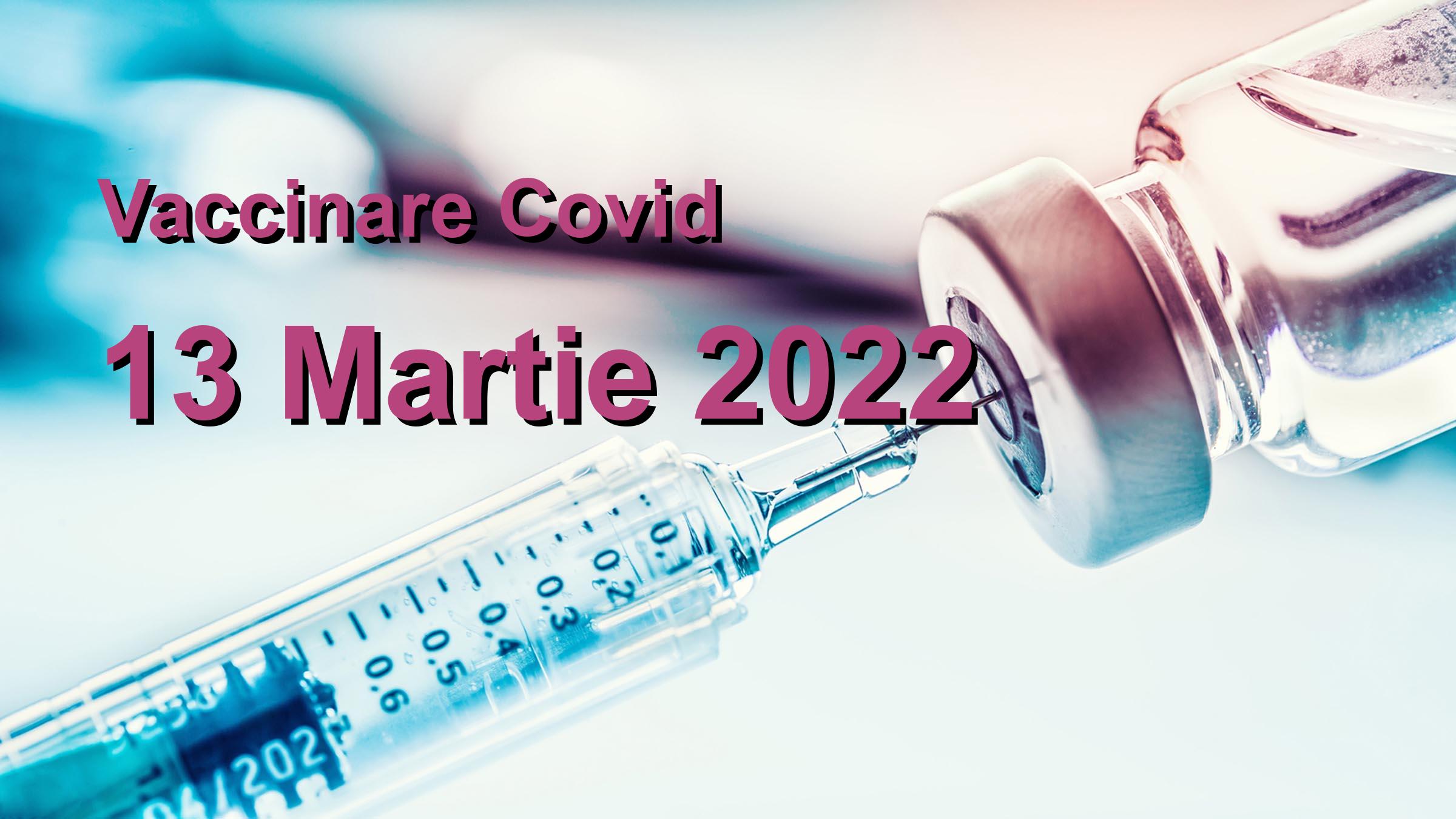 Campanie vaccinare Covid-19 pentru 13 Martie 2022: 1208 persoane vaccinate. | Vaccin Covid-19 Romania