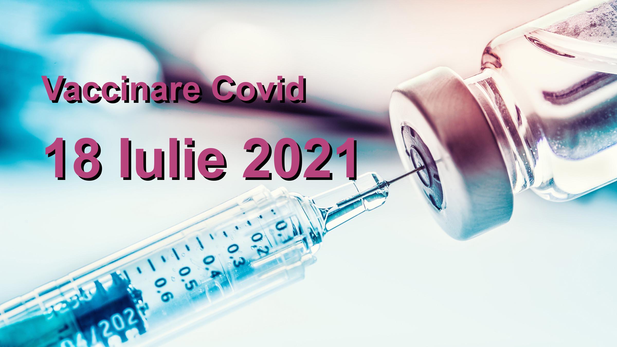 Campanie vaccinare Covid-19 pentru 18 Iulie 2021: 8063 persoane vaccinate. | Vaccin Covid-19 Romania