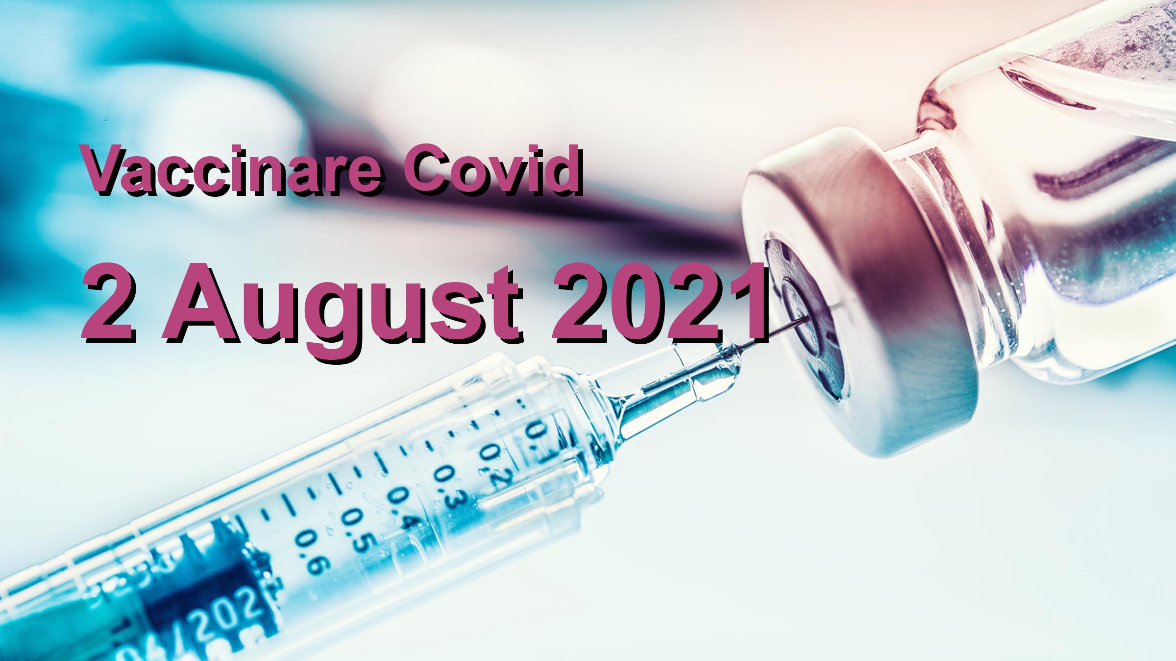 Campanie vaccinare Covid-19 pentru 2 August 2021: 12428 persoane vaccinate. | Vaccin Covid-19 Romania