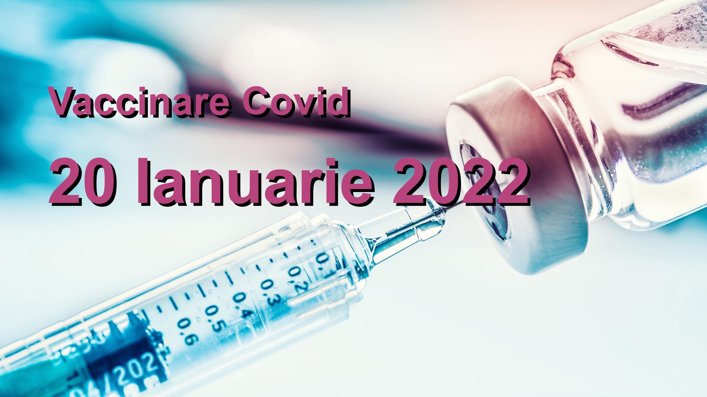 Campanie vaccinare Covid-19 pentru 20 Ianuarie 2022: 15537 persoane vaccinate. | Vaccin Covid-19 Romania