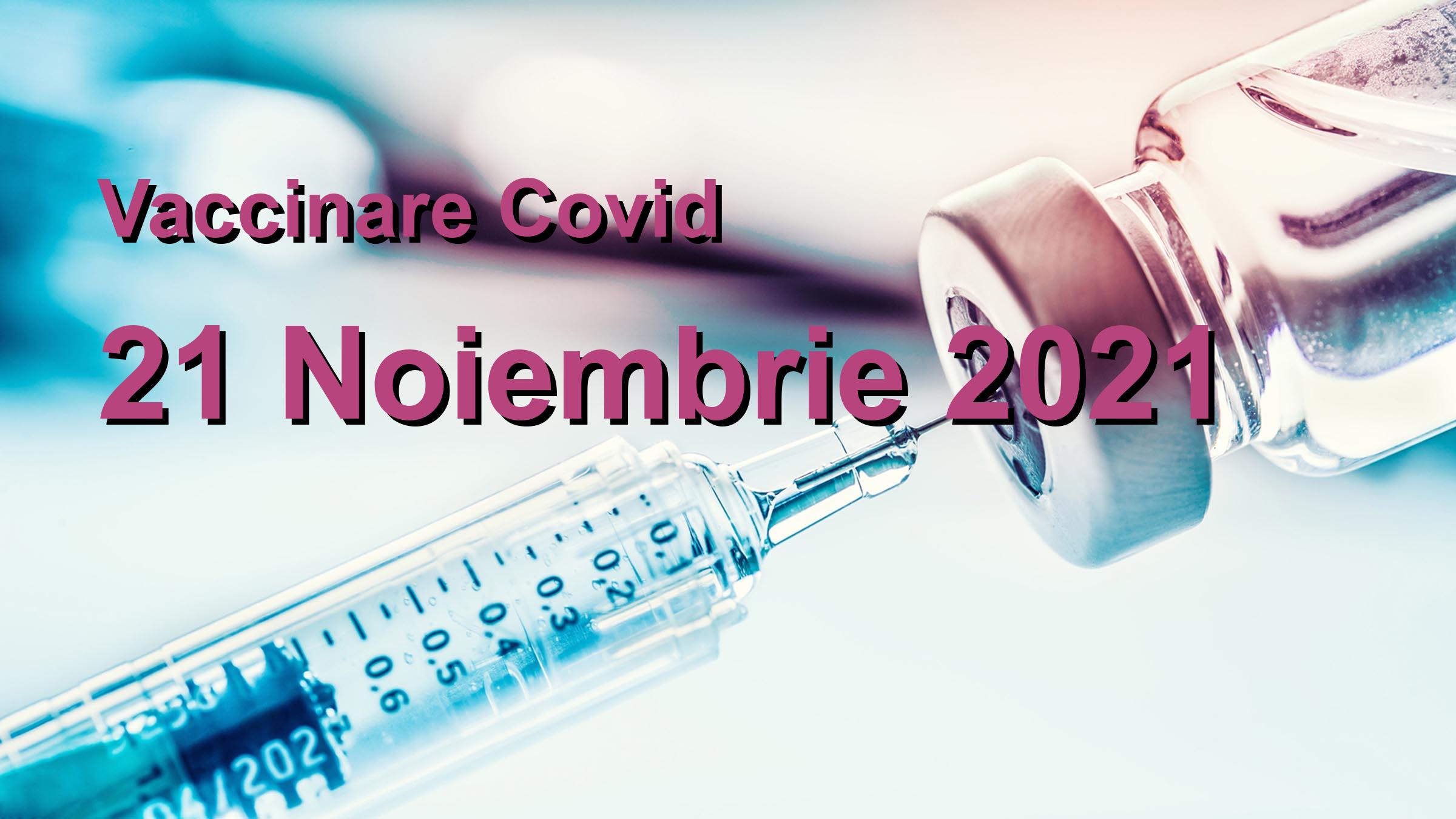 Campanie vaccinare Covid-19 pentru 21 Noiembrie 2021: 57729 persoane vaccinate. | Vaccin Covid-19 Romania