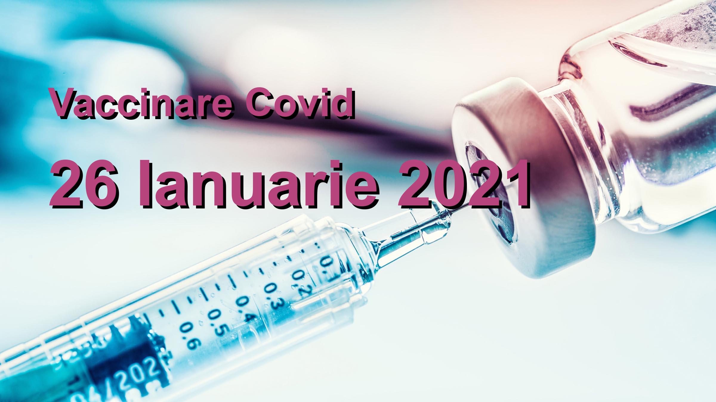 Campanie vaccinare Covid-19 pentru 26 Ianuarie 2021: 43747 persoane vaccinate. | Vaccin Covid-19 Romania
